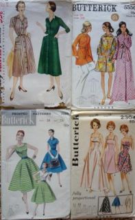63 Vintage Lot Ladies Sewing Patterns 1940s 50s 60s 70s Vogue Dresses 