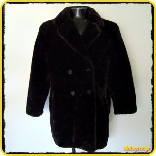 ANNE KLEIN II USA Vintage Faux Fur Jacket COAT Womens Size M medium 