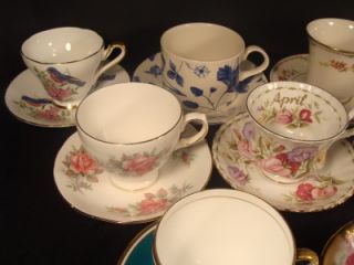 Vintage Mixed Lot 4 Teacups Saucers 10 Sets Teacup England Beautiful 