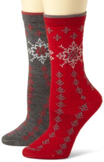 New Goodhew Womens Annika 2 Pack Assorted Red Char Socks Size M L 