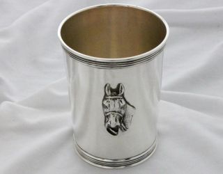 Trees Kentucky Sterling Mint Julep Cup Horse Medallion