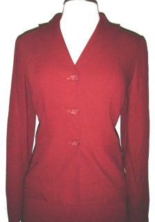 Ladies Sz 2 4 Ann Taylor Loft Red Knee Skirt Jacket Suit Wool Blend XS 