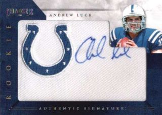 ANDREW LUCK 2012 PROMINENCE COLTS ROOKIE PATCH AUTOGRAPH AUTO #09/80 