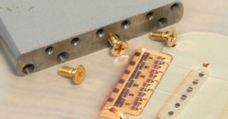 Genuine Fender Strat Gold Bridge Plate/Block Screws 0038969000