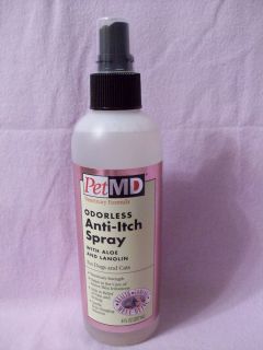 Pet MD Odorless Anti Itch Spray Vet Formula w/Aloe & Lanolin for Dogs 
