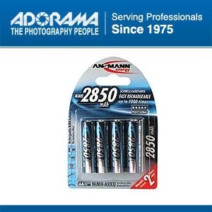 Ansmann 2850 mAh AA Rechargeable NiMH Battery, 4 Pk #5035092