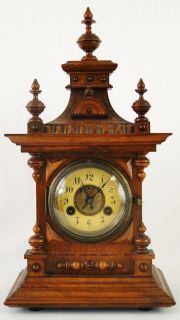   Antique Victorian Working Junghans German Bracket Shelf Mantle Clock