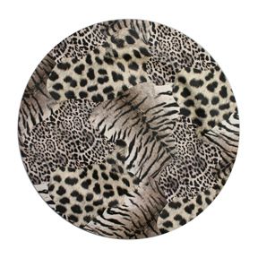 Round Animal Print Faux Leather Charger Plates 4 Pieces