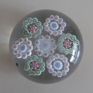 ANTIQUE BACCARAT PATTERNED SPACED CIRCLETS MILLEFIORI GLASS 
