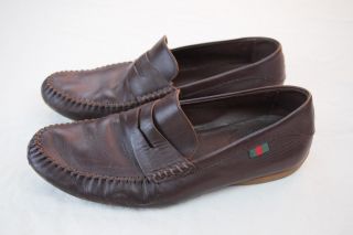   brown slip on driving shoes penny loafers NO RESERVE 10 G 10g NR