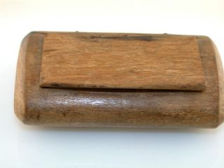 nice antique snuff box that is carved from wood measures 2 1 2 long by 