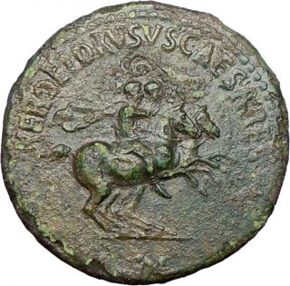 NERO and DRUSUS. Rome,37AD., Bronze Dupondius. Caesars galloping.Rare.