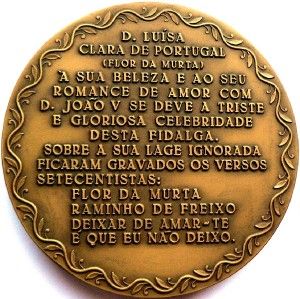 King John V Lover Flor Da Murta Large Bronze Medal 80mm 3 1 215g 