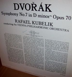 Rafael Kubelik Vienna Phil 60s Dvorak Sym 7 Op 70 UK ffrr Stereo LP 