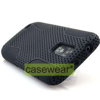 Black Apex Dual Layer Hard Case Gel Cover for Samsung Galaxy s 2 T 