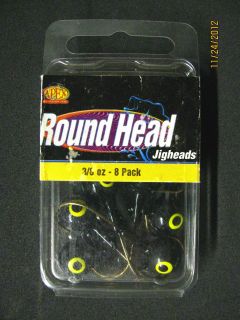 Apex Tackle Roundhead Jigs 3 8 oz Black Jigheads 8 Pack New