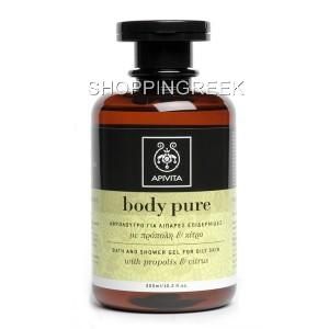 apivita body pure bath shower gel for oily skin with citrus propolis 