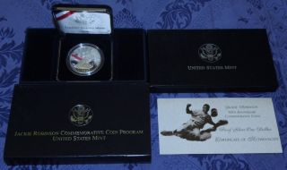 New 1997 S JACKIE ROBINSON 50th SILVER PROOF Commemorative DOLLAR (BOX 