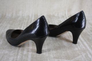 Anyi Lu Sabrina Black Snake Embossed Pump Heels Size 37 $395 