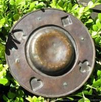 Antique Signed Benedict Hand Hammered Copper Ash Tray w Patina CA1915 