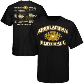 Appalachian State Mountaineers 2011 Football Schedule T Shirt Black 