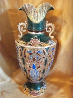 Antique Vase Antique Green Vase Vintage Floral Vase