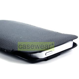 Black Slim Leather Style Pocket Pouch for Apple iPhone 5 Accessory 