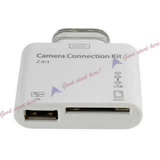   2in1 USB Camera Connection Kit SD Card Reader for iPad 1 iPad 2