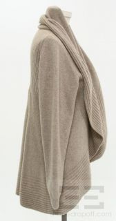 Rani Arabella Taupe Cashmere Open Front Sweater Size Large