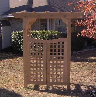New Classic All Cedar Garden Arbor Pergola Arch with Gate