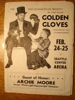 Golden Gloves 1967 Seattle Boxing Program Archie Moore