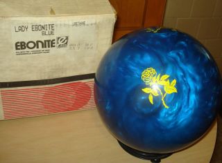 Ebonite Lady Rose Blue Urethane Bowling Ball 16 lbs RARE