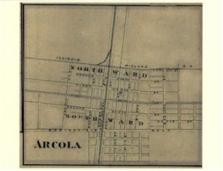 Arcola Illinois Douglas County IL 1876 Map Genealogy