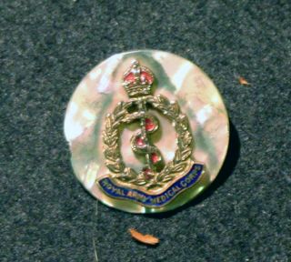 British WW II Royal Army Medical Corp Pin Gold or Brass on Mother Of 