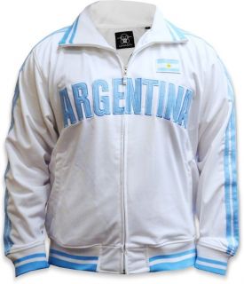 Argentina Soccer Track Jacket Mens Football White Messi