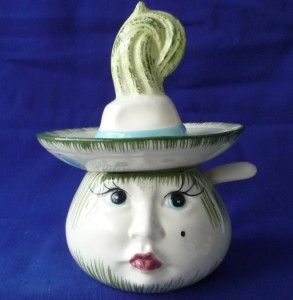 figural onion salsa bowl w lid ceramic signed arias euc