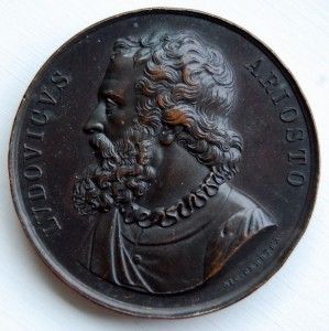 Ludovicus Ariosto Bronze Medallion by NIC Cerbara F C1830