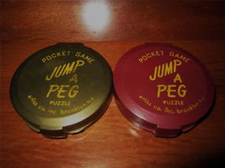   Pair of 2 Jump A Peg Puzzle Pocket Games Arliss Co Inc New York