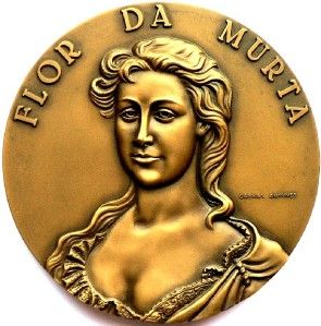 King John V Lover Flor Da Murta Large Bronze Medal 80mm 3 1 215g 