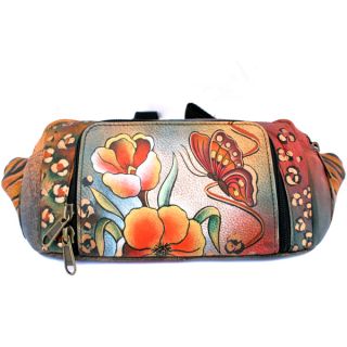 Anuschka Fanny Waist Pack Belt Bag Hand Painted Leather Safari 
