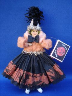 Susan Arnot Halloween Vintage style batting doll Mini Ornament