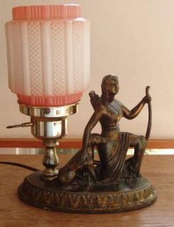 Artemis Diana Goddess Moon Hunting Dog Art Deco Electric Lamp Globe 