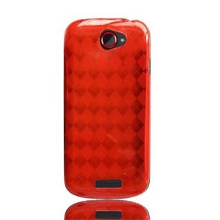 Red Argyle Flexi TPU Gel Skin Case Phone for T Mobile HTC One s 
