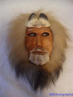 Original Art Authentic Alaska Alaskan Native Handicraft Mask Signed 