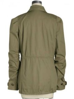 Aryn K Anthropologie $99 Green Cotton Button Down Military Jacket Coat 