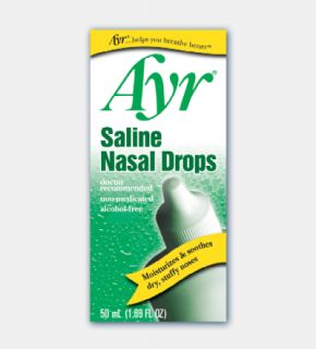 Ayr Saline Nasal Drops 50ml Bottle Congeestion Relief