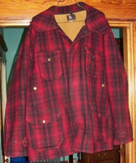 Vintage Woolrich 503 Wool Mackinaw Buffalo Plaid Lined Hunting Jacket 