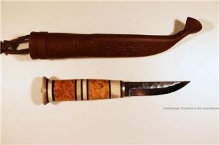 95mm Handmade Scandinavian Bushcraft Puukko Knife  HAND FORGED CARBON 