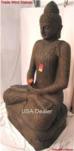   Stone ZEN GARDEN Sitting BUDDHA STATUE Asian Decor Sculpture #469