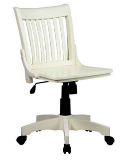   Finish Mission Style Armless Banker Wood Swivel Desk Task Chair